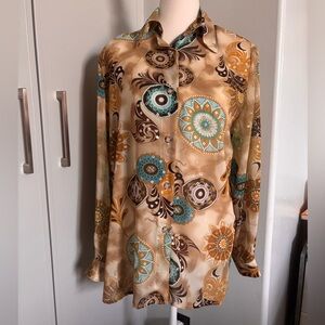 Vintage Mr. Max Paisley Button-Up Blouse Made in Canada
